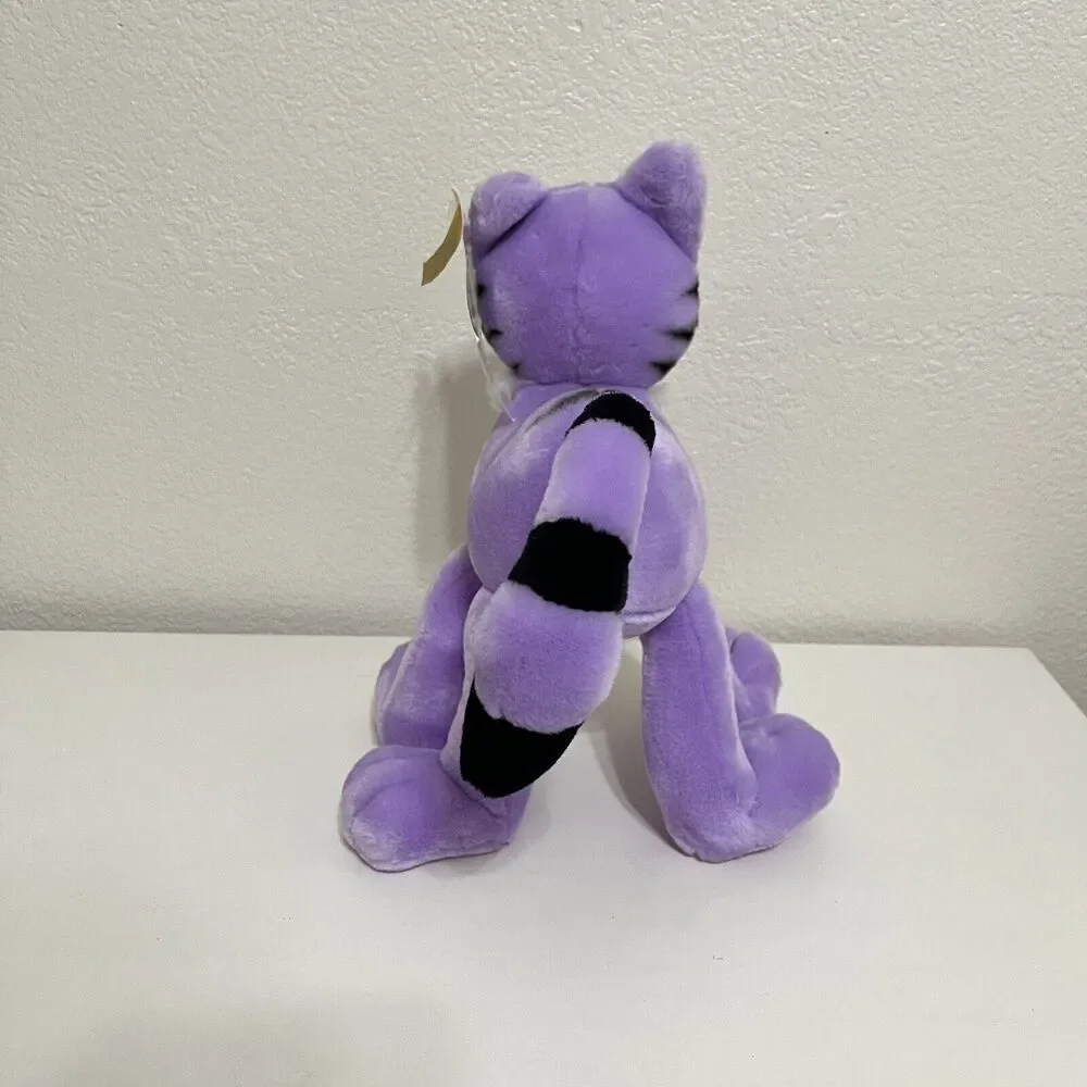 Vintage Animal Alley Toys R Us Purple Cat Plush Stuffed Animal Posable 2000 TAGS